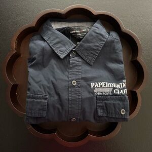 Men’s Paper Denim & Cloth Co Navy Button-Up Shirt Size L